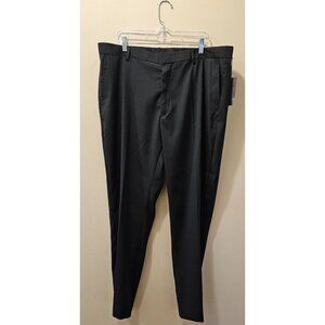 NWT Men's Vittorino Black Pants‎ Slim Fit 42 x 32 White Pin-Striped